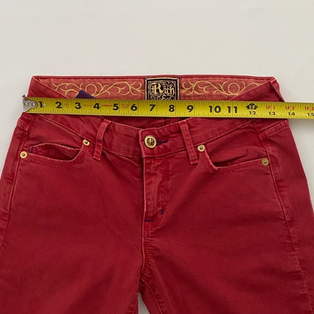 Rich & Skinny Women’s Jeans Flare Leg Pants Red size 24 - Picture 10 of 11